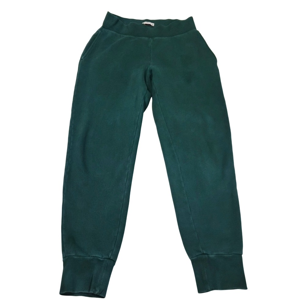 Tna Aritzia Sweatpants XS Forest Green Fleece Joggers Cuffed Mid Rise Pockets